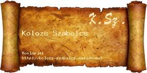 Kolozs Szabolcs névjegykártya