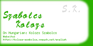 szabolcs kolozs business card